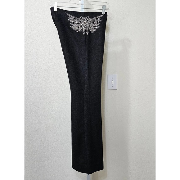 Tory Burch Black Flare Pants with Silver Embellishments - Picture 3 of 16